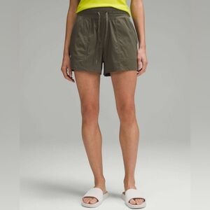 Lululemon Dance Studio High-Rise Short 3.5" in Army Green